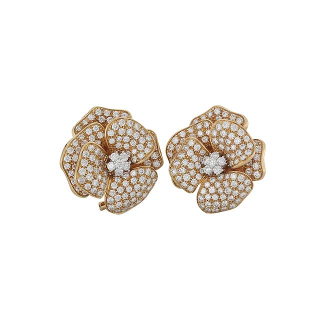 Leo Pizzo 18k Rose Gold Diamond Flower Earrings