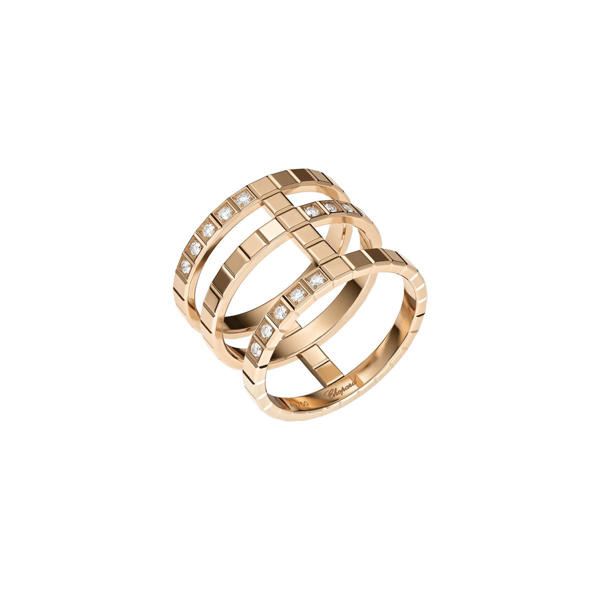 Chopard Ice Cube Rose Gold 3 Band Ring