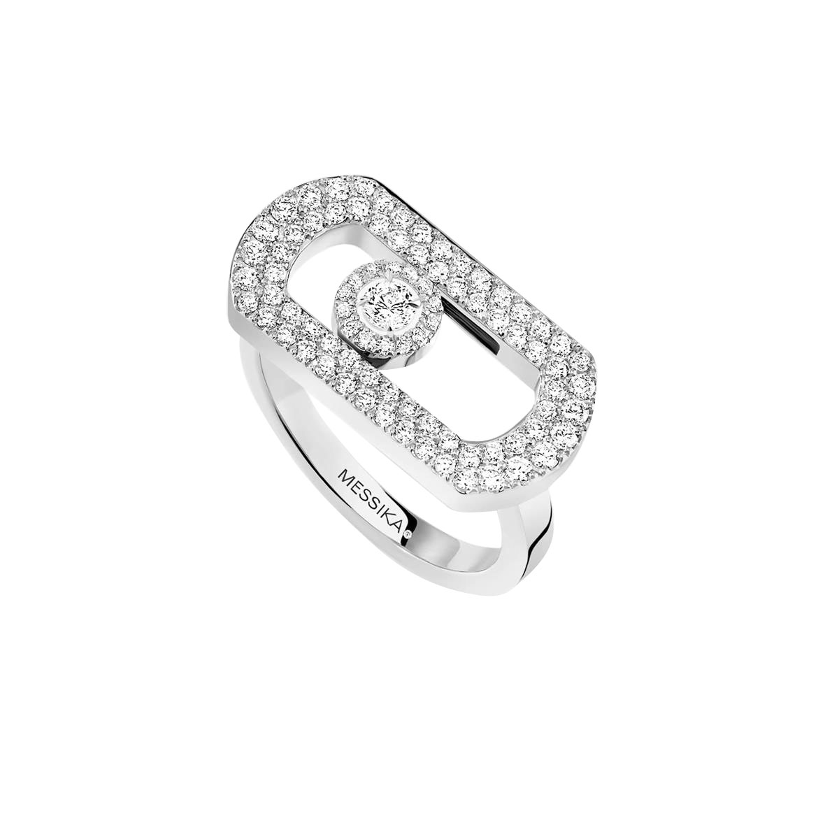 Messika Move Citizen 18k White Gold Pave Diamond Ring