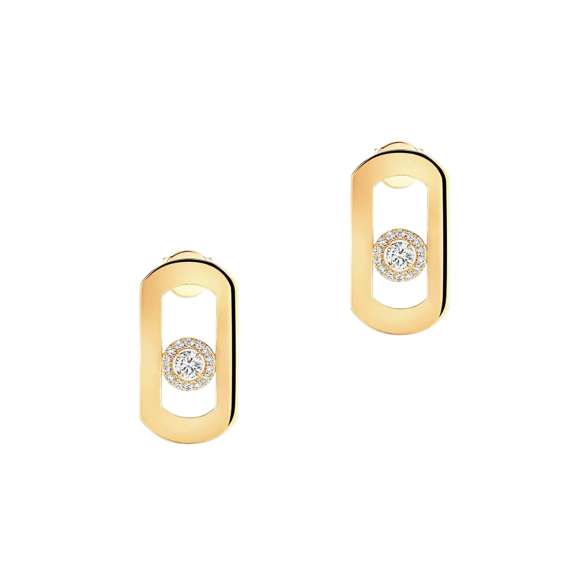 Messika Move Citizen 18k Yellow Gold Diamond Stud Earrings