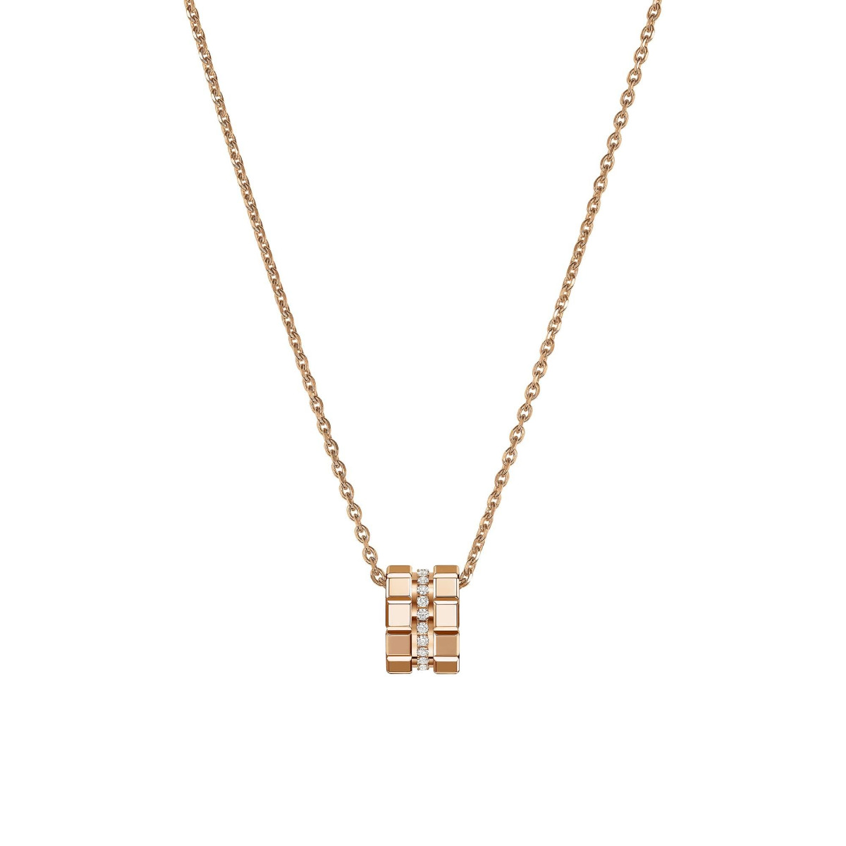 Chopard Ice Cube 18k Rose Gold Diamond Necklace