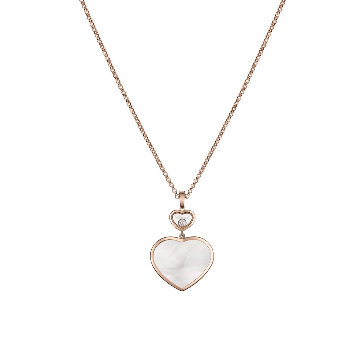 Chopard Happy Hearts Rose Gold Mother of Pearl Pendant Necklace