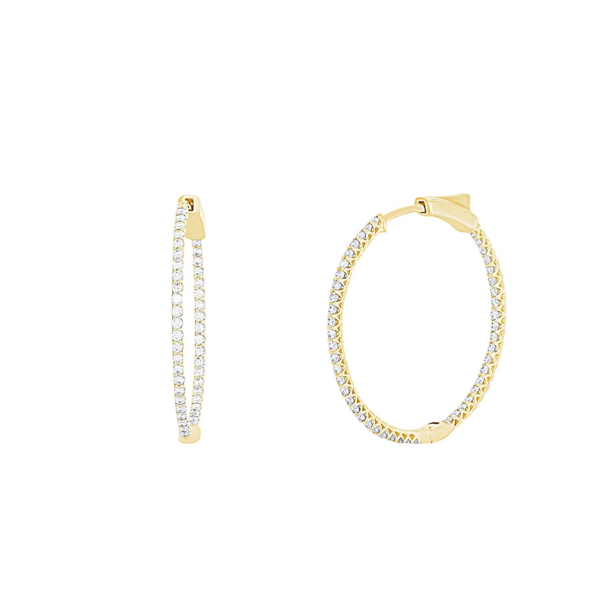 London Collection Yellow Gold Diamond Hoop Earrings 0.85cts