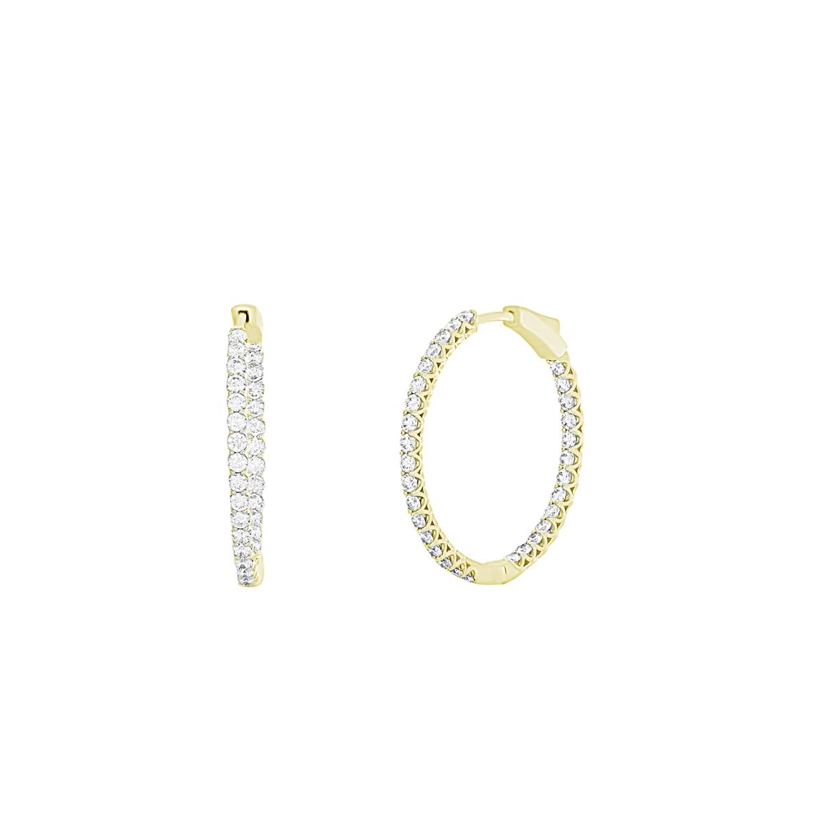 London Collection 14k Gold Hoop Earrings 2.15cts