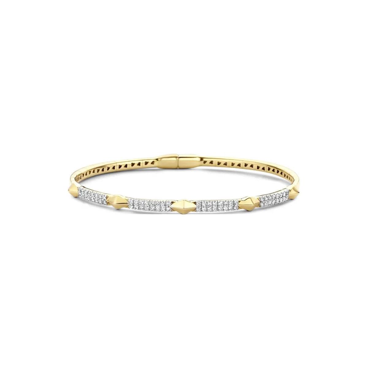 London Collection 18k Gold Diamond Station Bangle