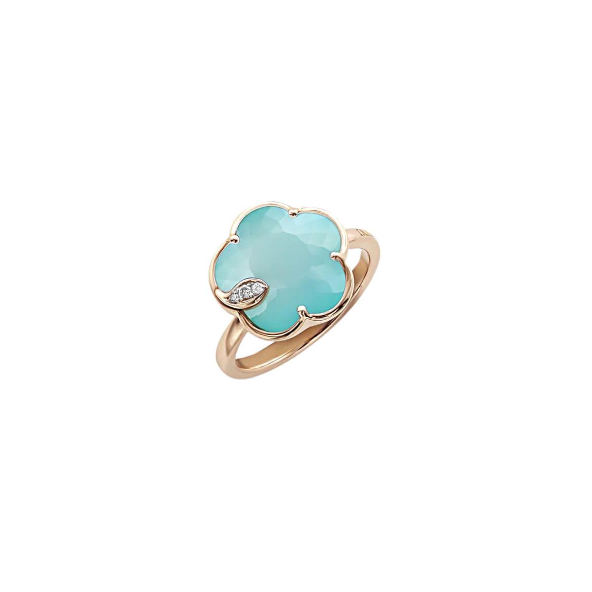 Pasquale Bruni Petit Joli 18k Turquoise Sea Moon and Diamond Ring