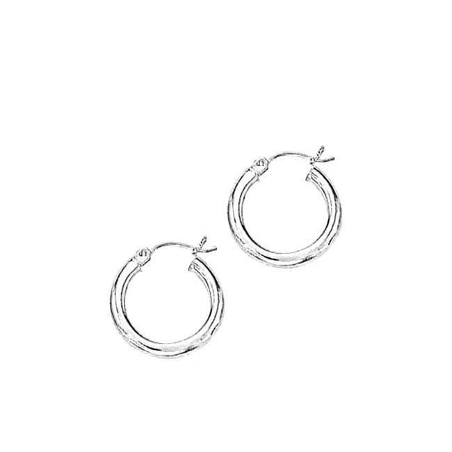 London Collection 14k Gold Polished Hoop Earrings 3.0 X 15mm