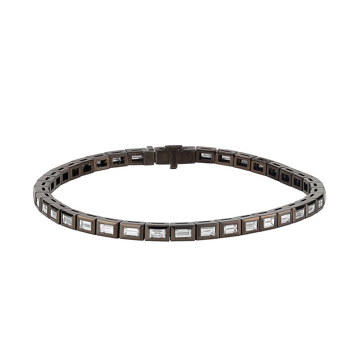 London Collection Black Gold Baguette Diamond Bracelet