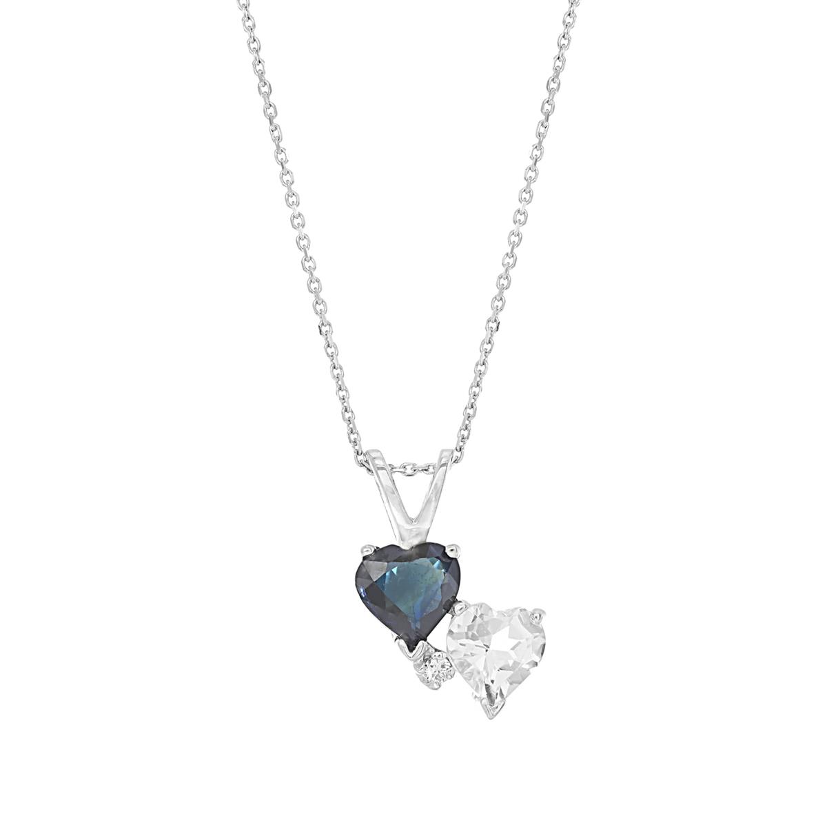 London Collection 14k Double Heart Pendant Necklace 