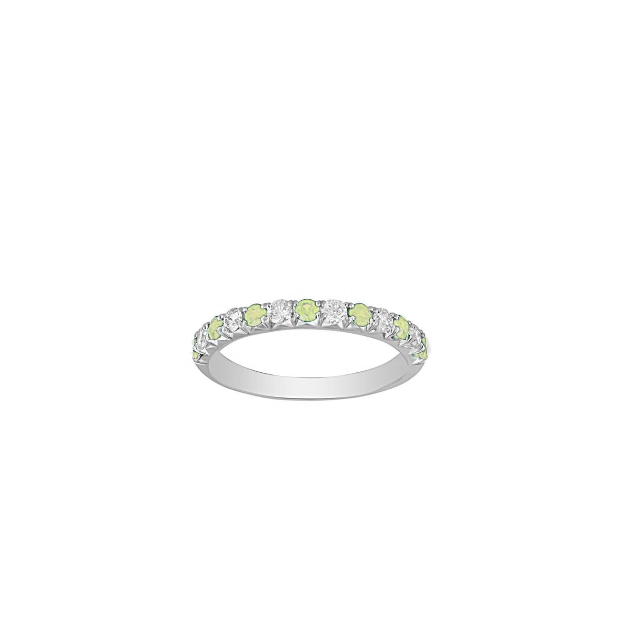 TWO by London 14k Alternating Gemstone Fishtail Wedding Band