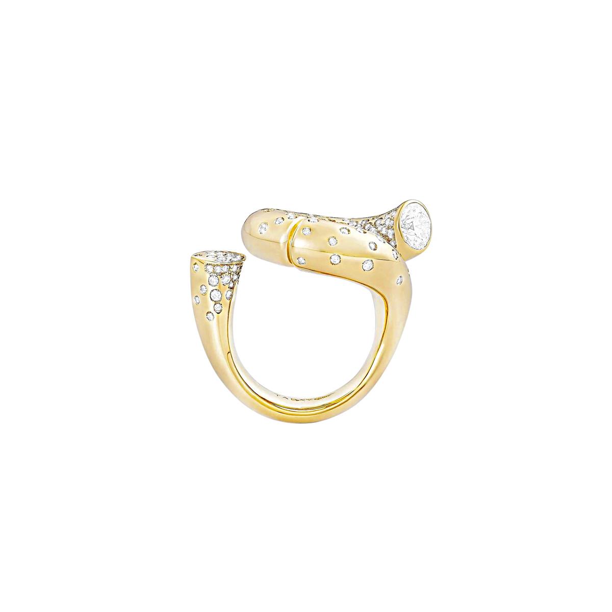 Tabayer Oera 18k Yellow Gold Pave Diamond Loop Ring