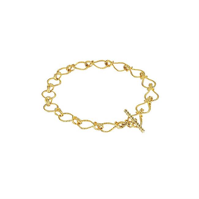 Verdura 18k Yellow Gold Diamond Rope Link Toggle Necklace