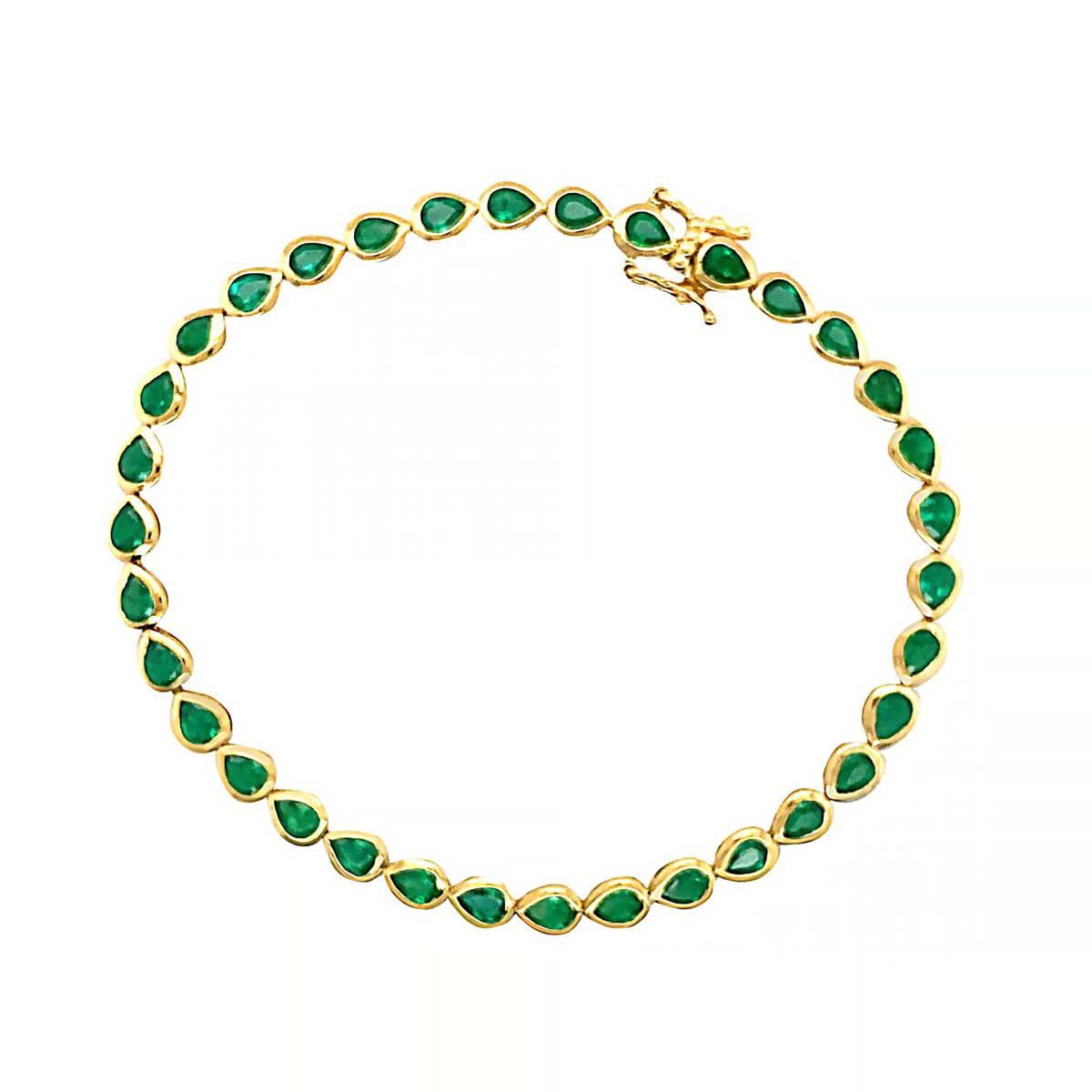 London Collection 18k Pear Shape Emerald Bracelet