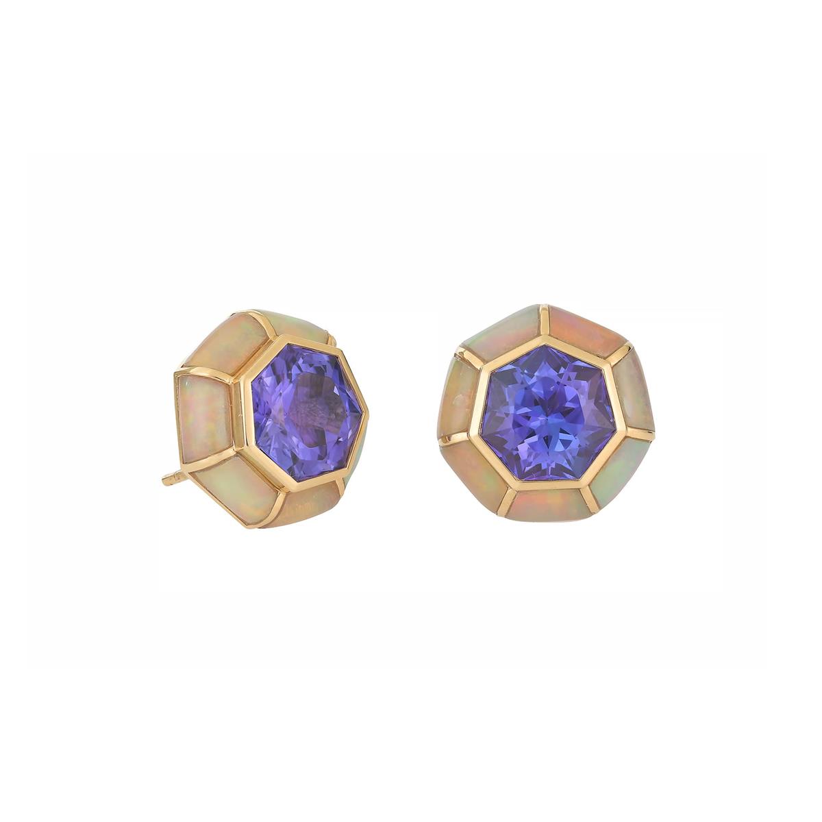 Orly Marcel Opal and Tanzanite Stud Earrings