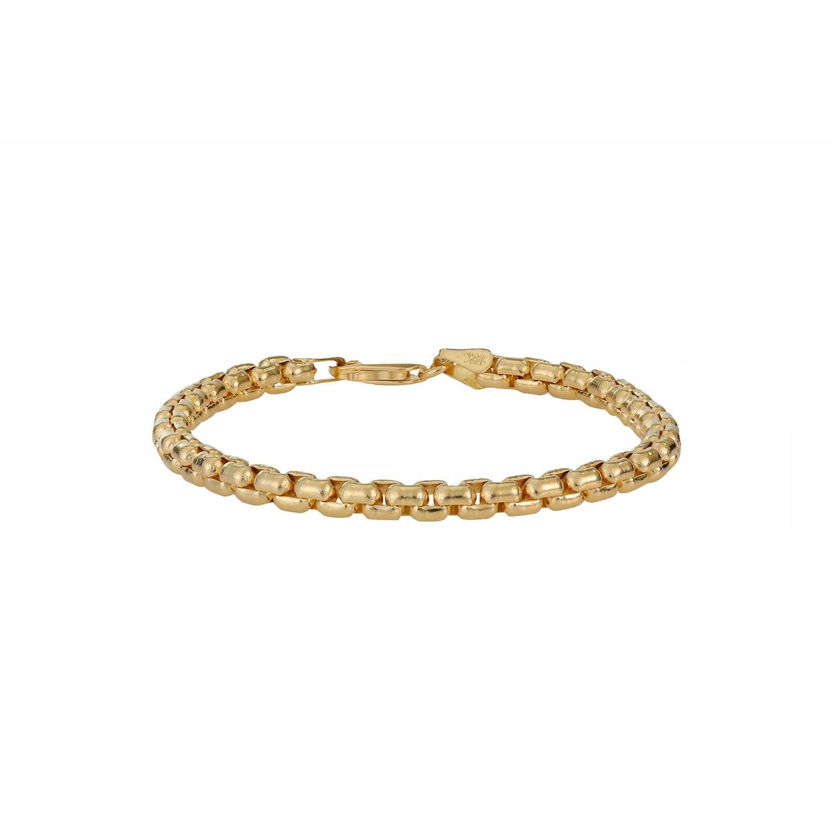 London Collection 18k Yellow Gold Round Box Chain Bracelet