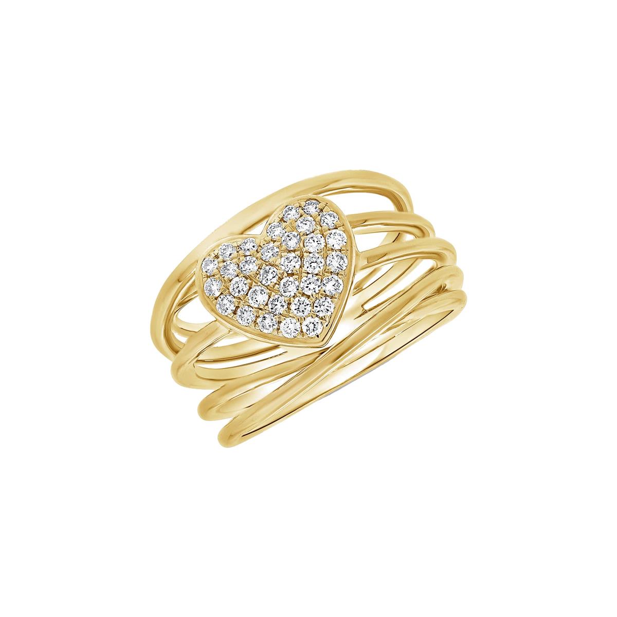 London Collection 14k Yellow Gold Diamond Heart Ring