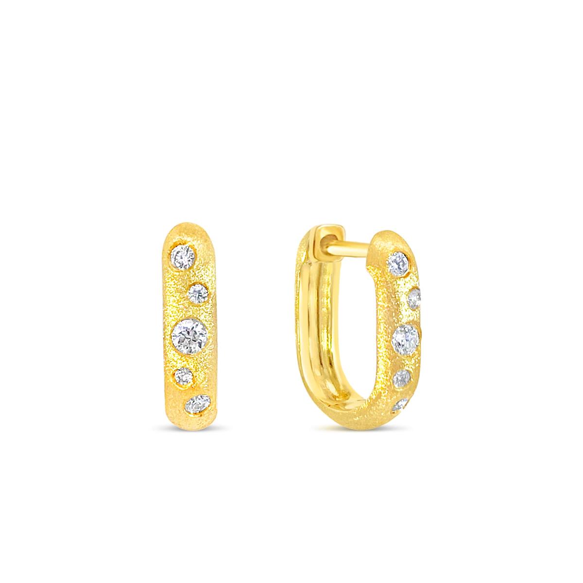 London Collection 14k Gold Diamond Huggie Earrings