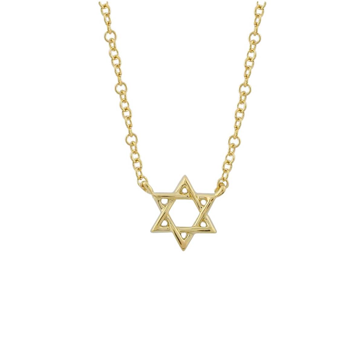 London Collection Yellow Gold Star of David Necklace