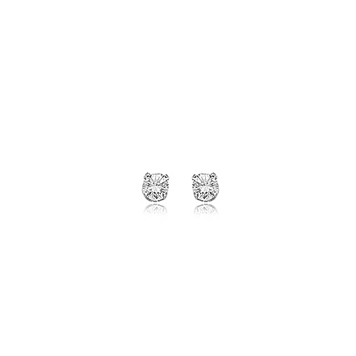 London Collection 14k White Gold Cubic Zirconia Stud Earrings