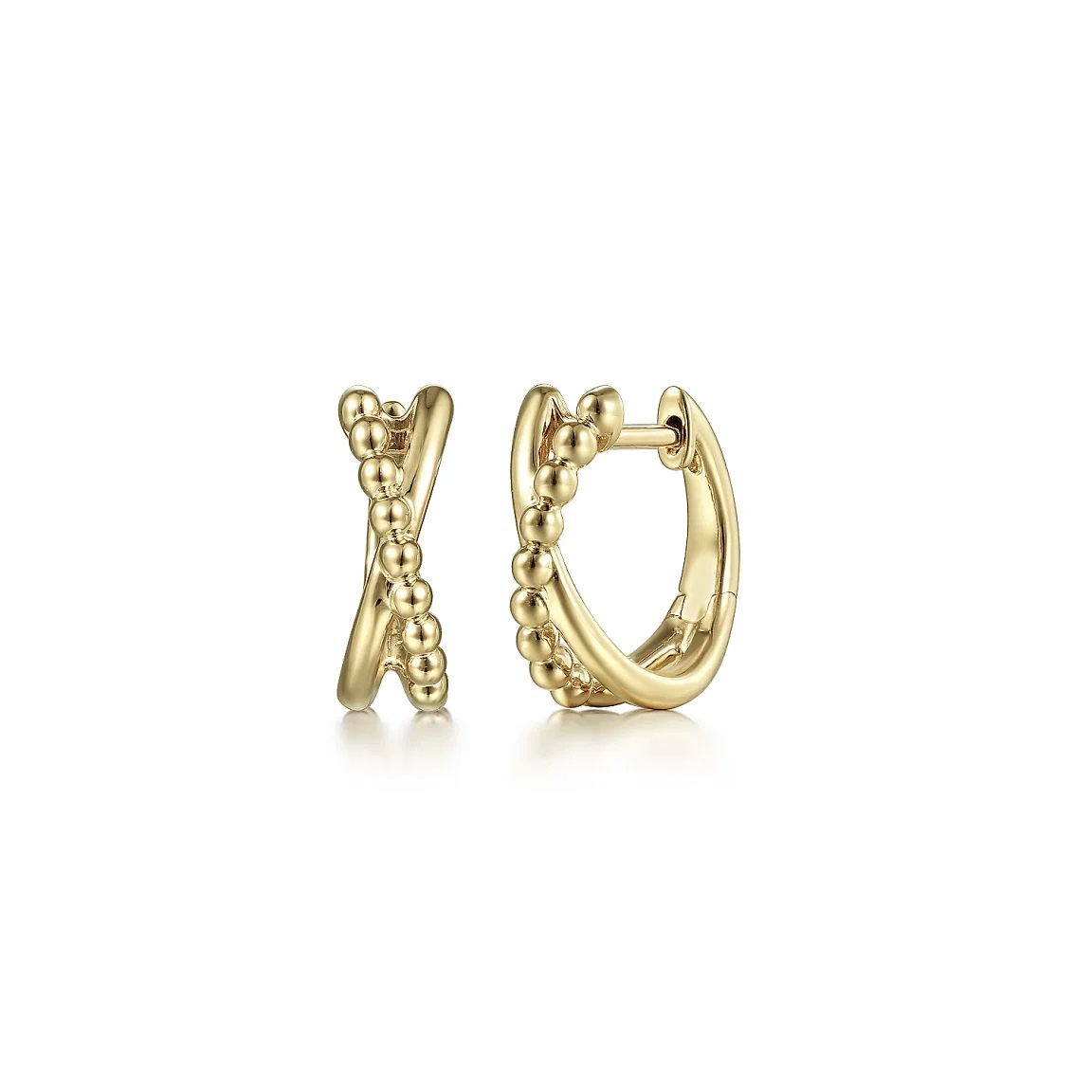 Gabriel & Co Bujukan 14k Yellow Gold Twisted Huggie Earrings