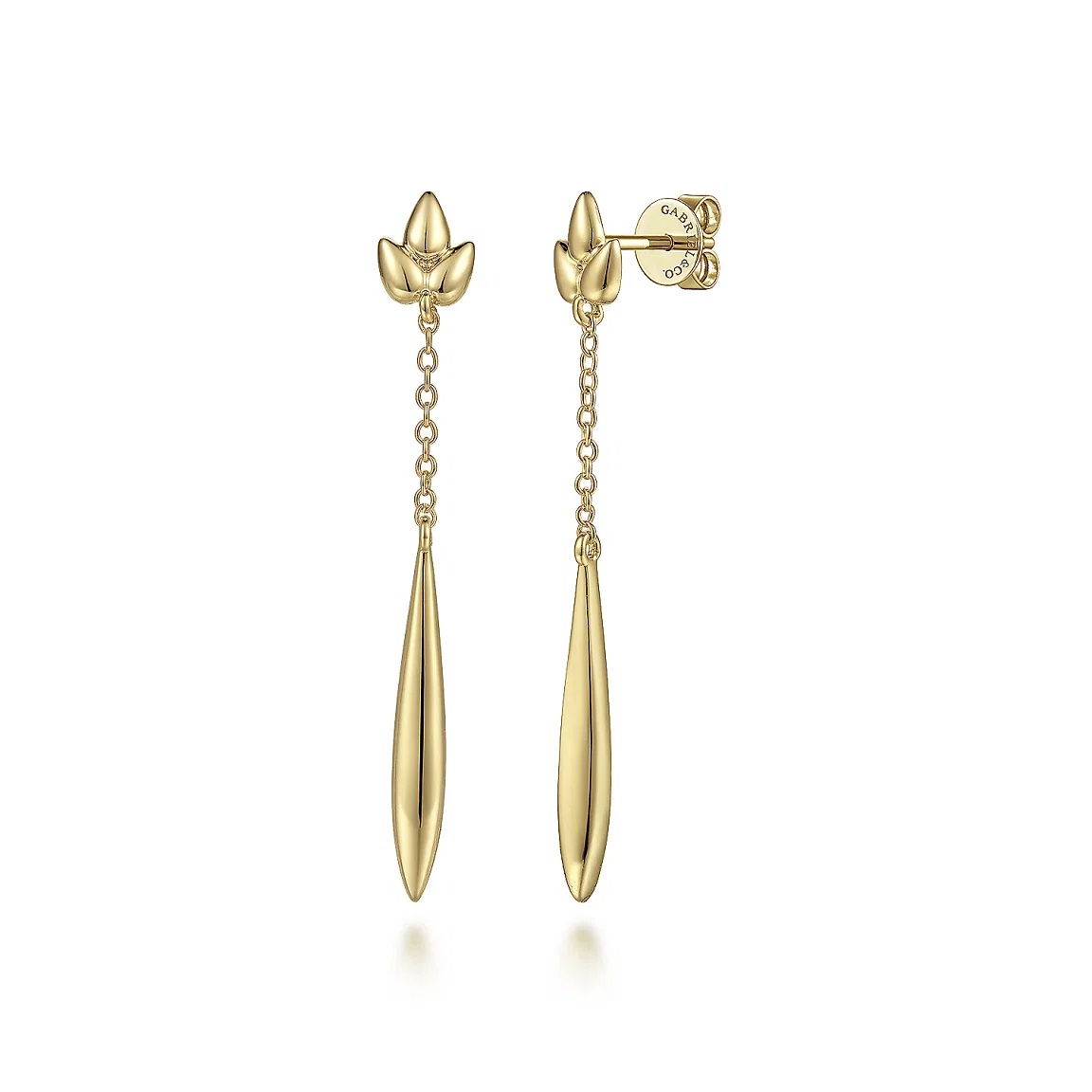 Gabriel & Co 14k Yellow Gold Linear Drop Earrings