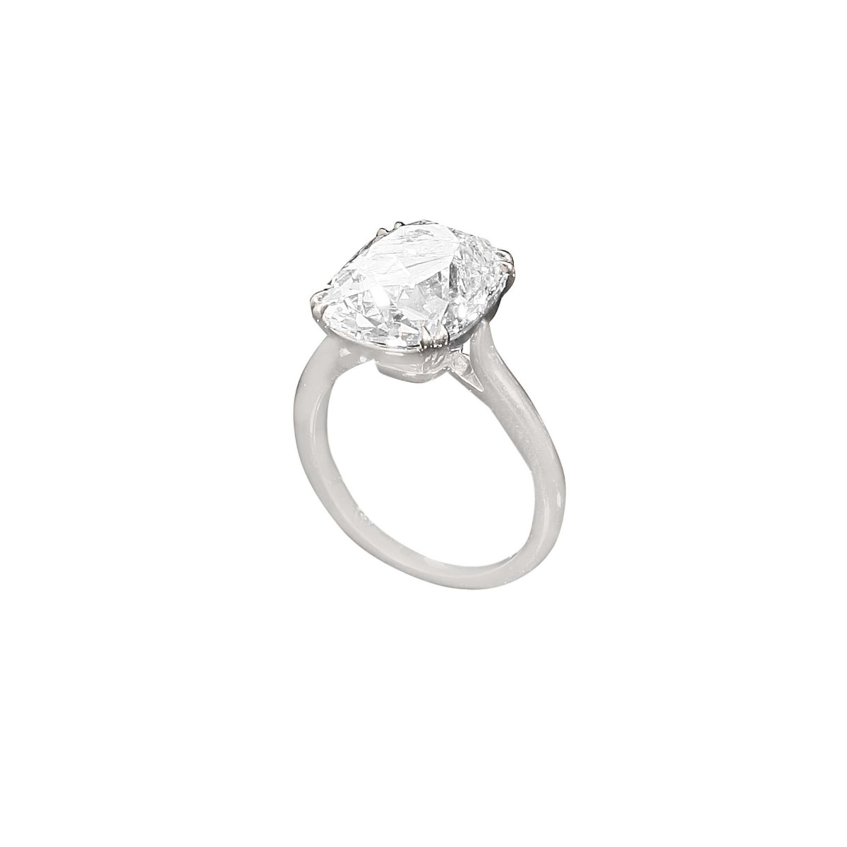 London Collection Platinum Cushion Diamond Solitaire Ring