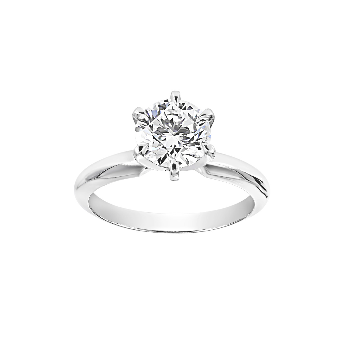 TWO by London Round Solitaire Six Prong Ring