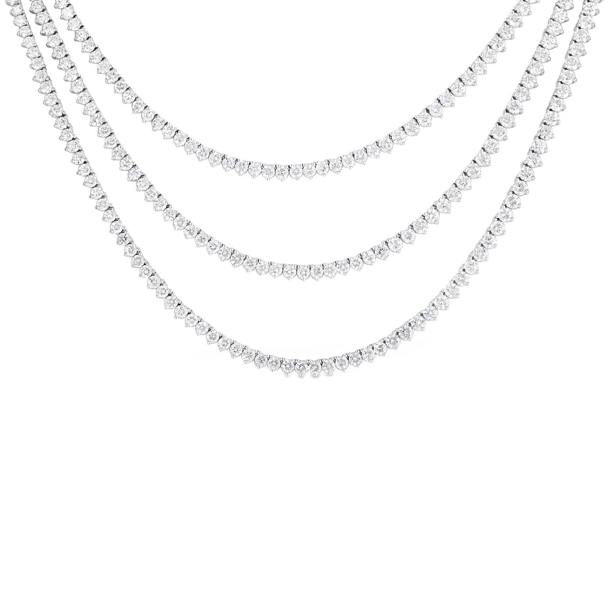 London Collection 18k Multi Diamond Row Necklace