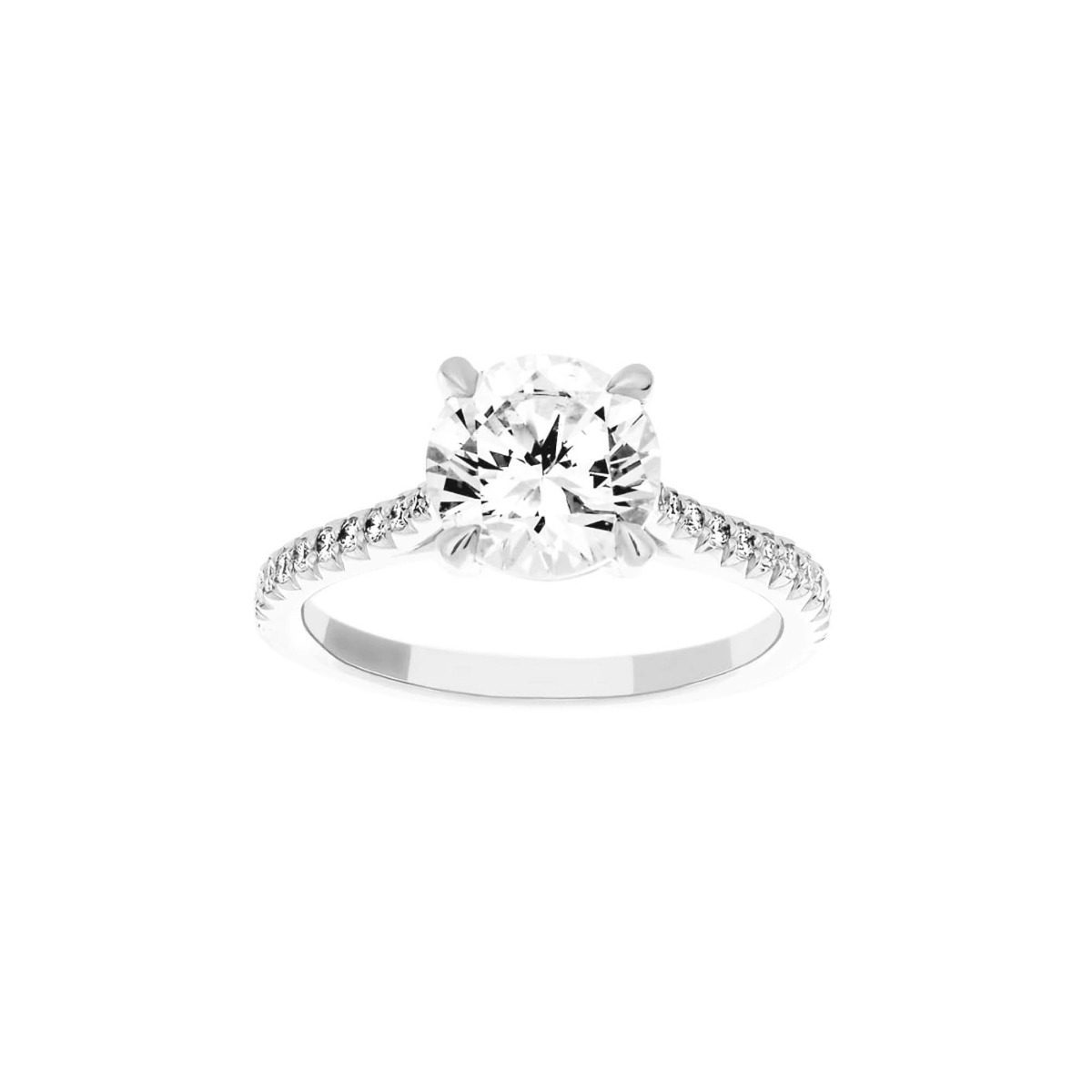 Michael B. Paris Pave Diamond Solitaire Engagement Ring