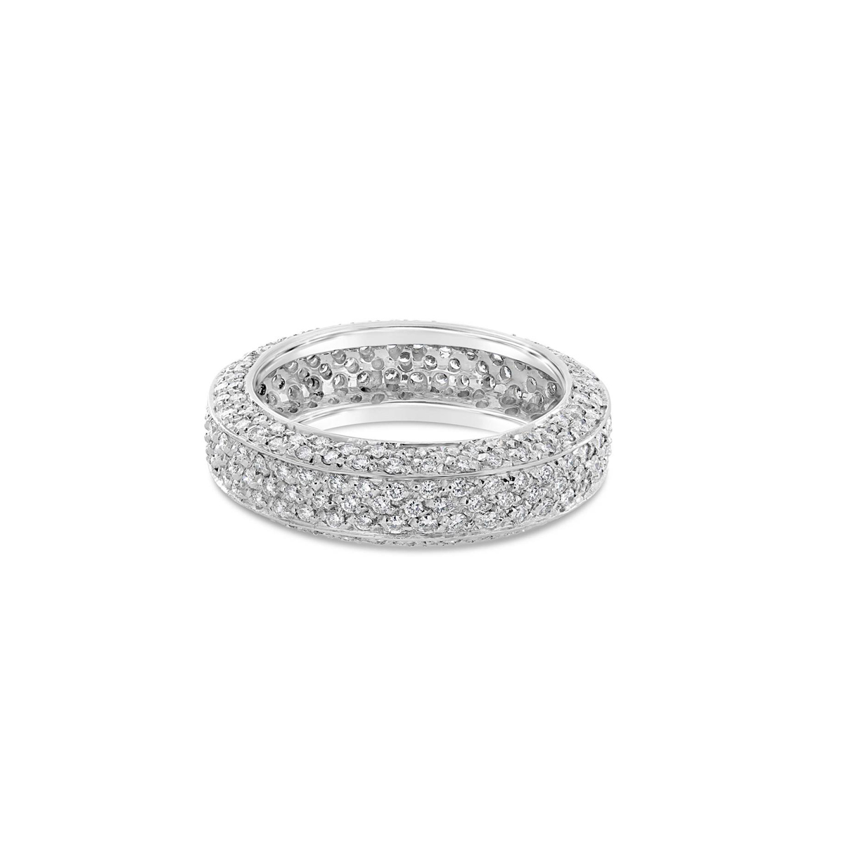 Leo Pizzo 18k White Gold Pave Diamond Wedding Band