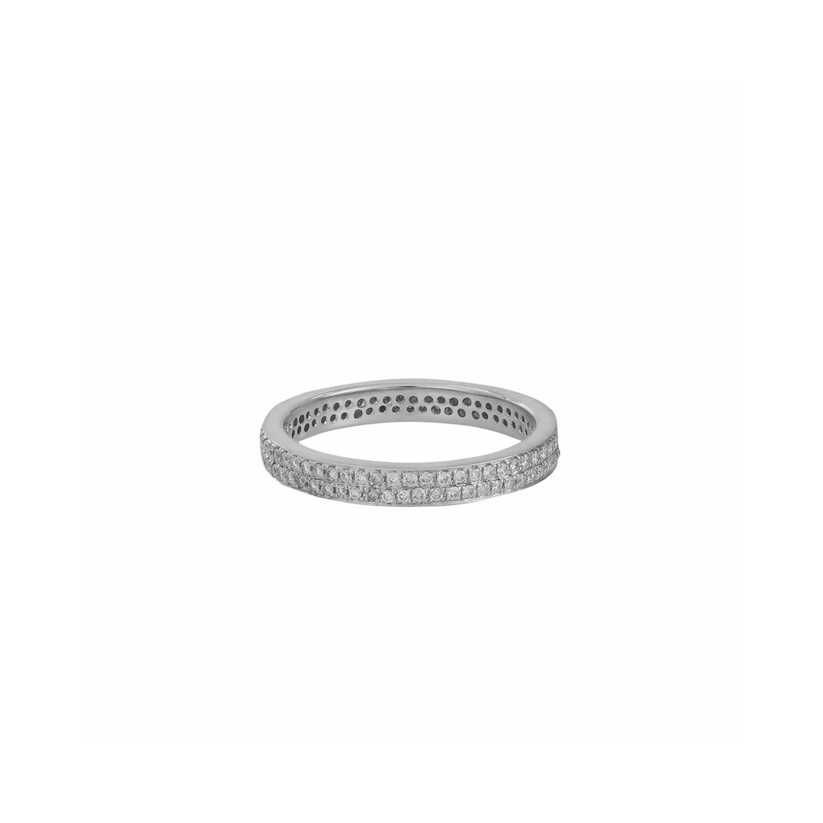 London Collection 18k Double Row Slim Diamond Band