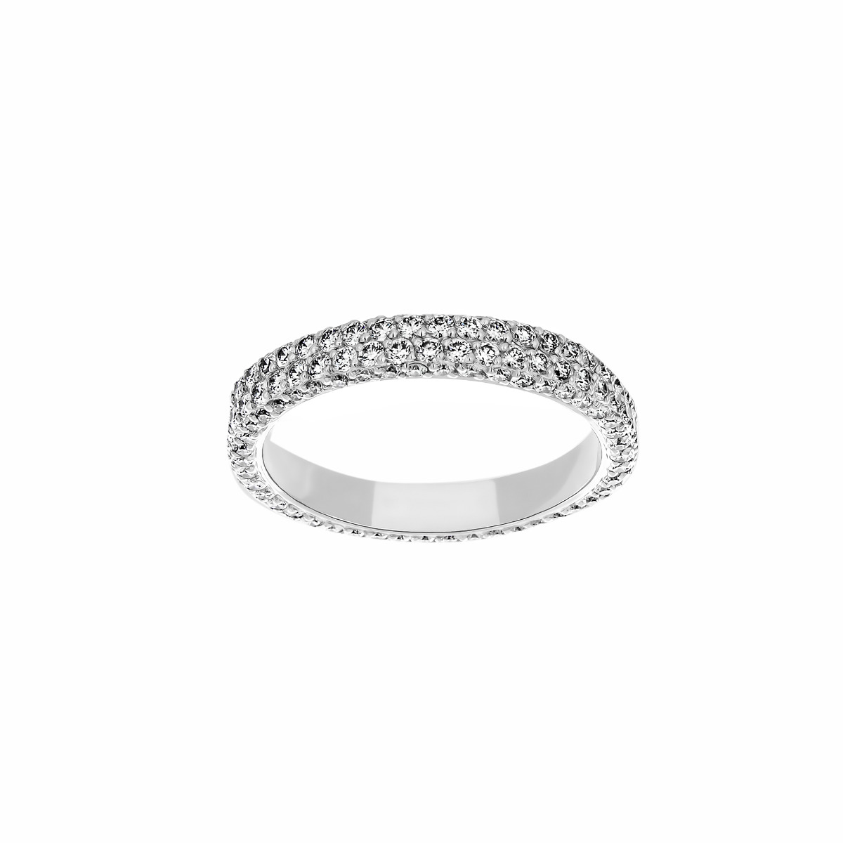 Michael B. Two Row Flatband Pave Diamond Eternity Band