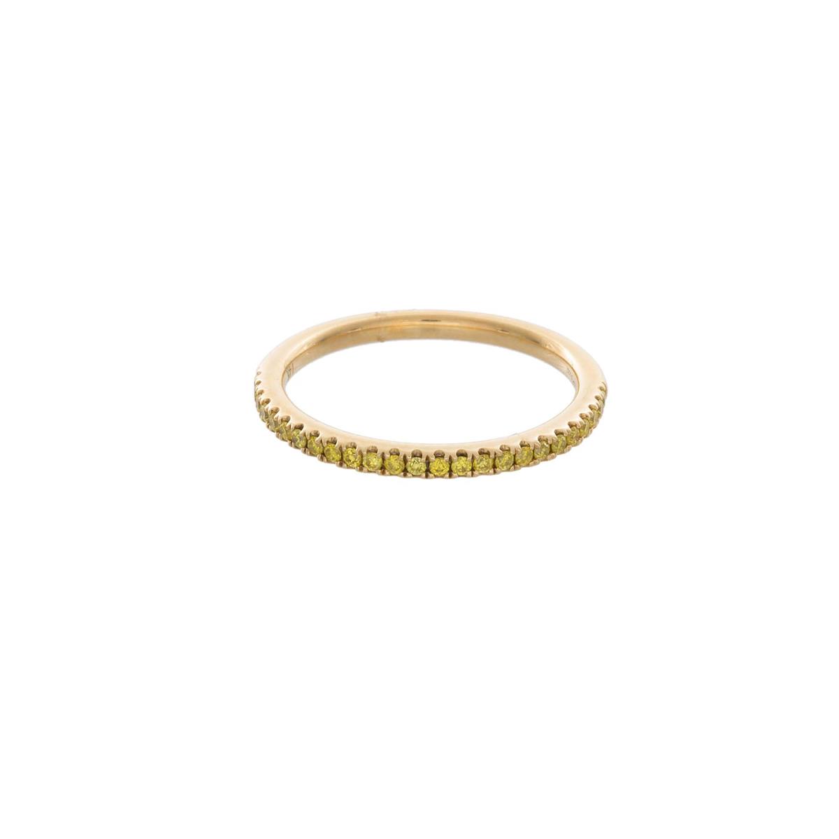 Henri Daussi Yellow Gold Yellow Diamond Band