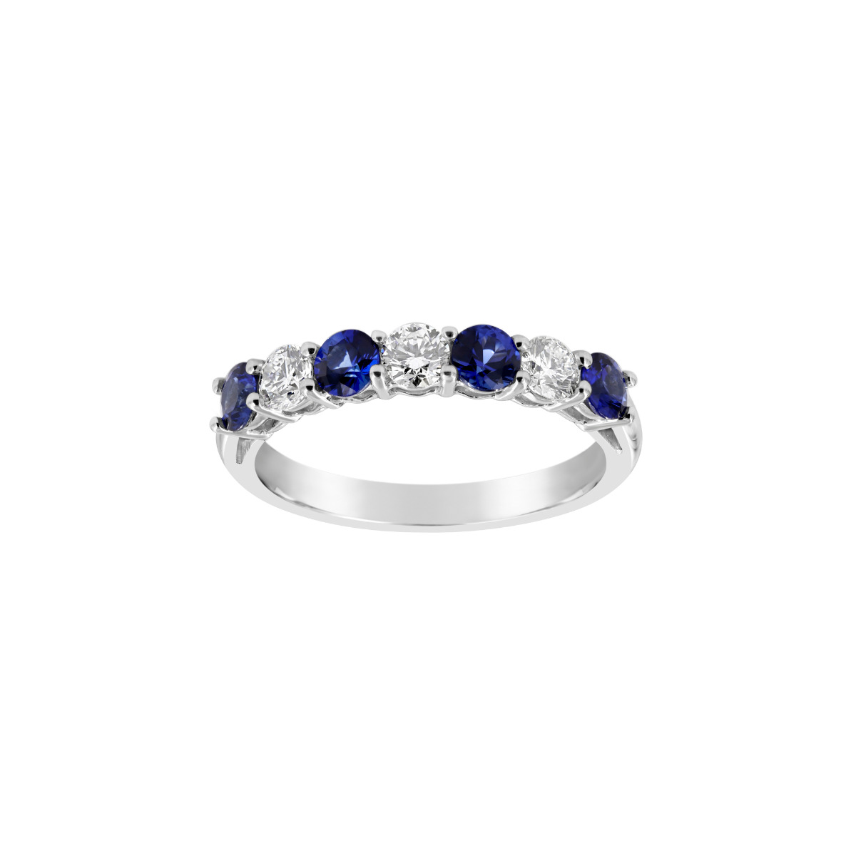 TWO by London Diamond & Blue Sapphire Platinum Anniversary Band