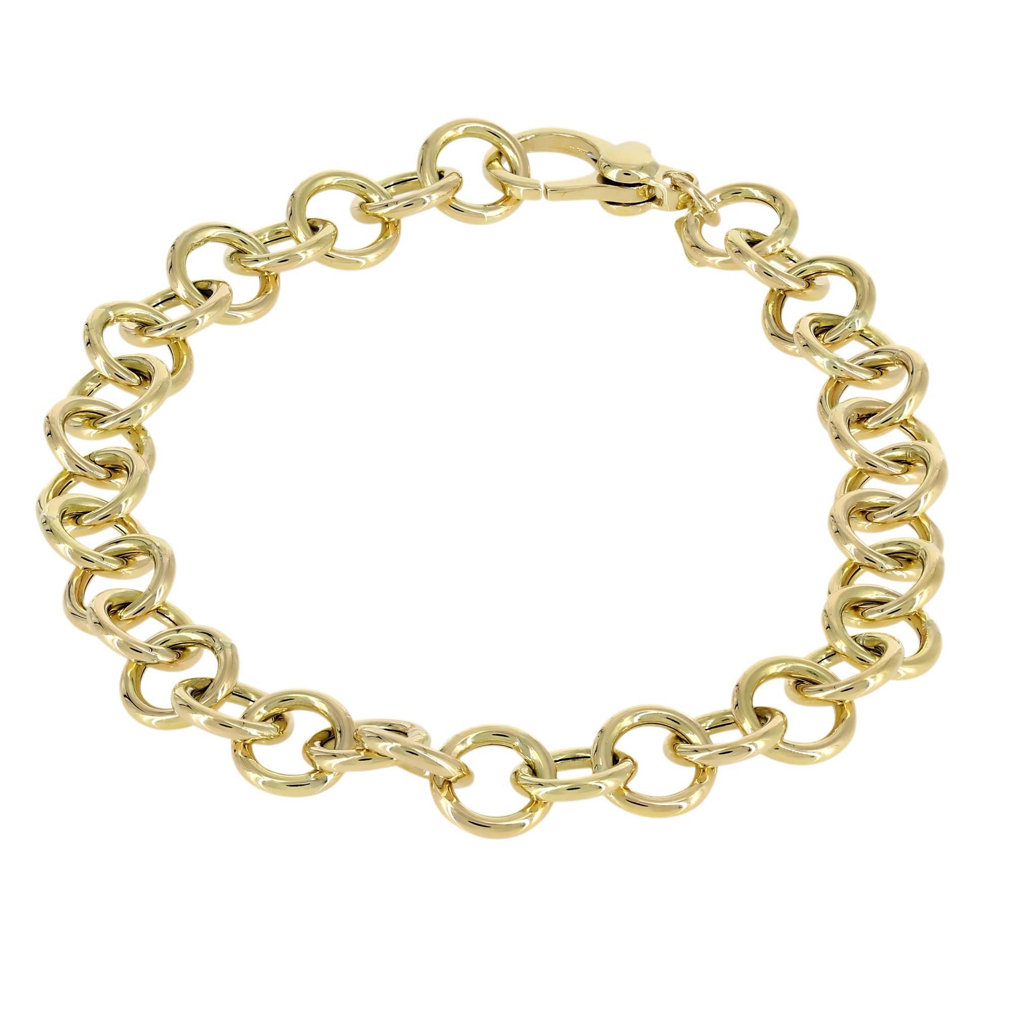 London Collection 18k Yellow Gold Round Link 7" Chain Bracelet