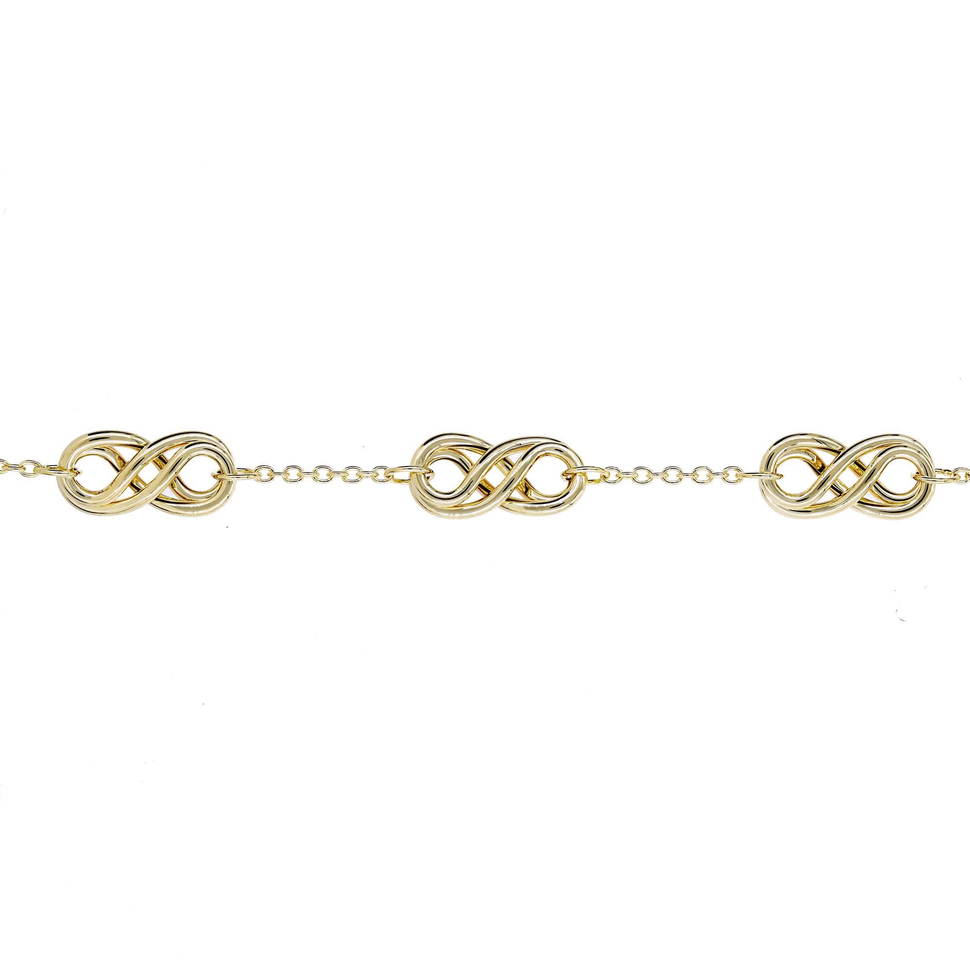 London Collection 18k Yellow Gold Double Loop Infinity Station Bracelet