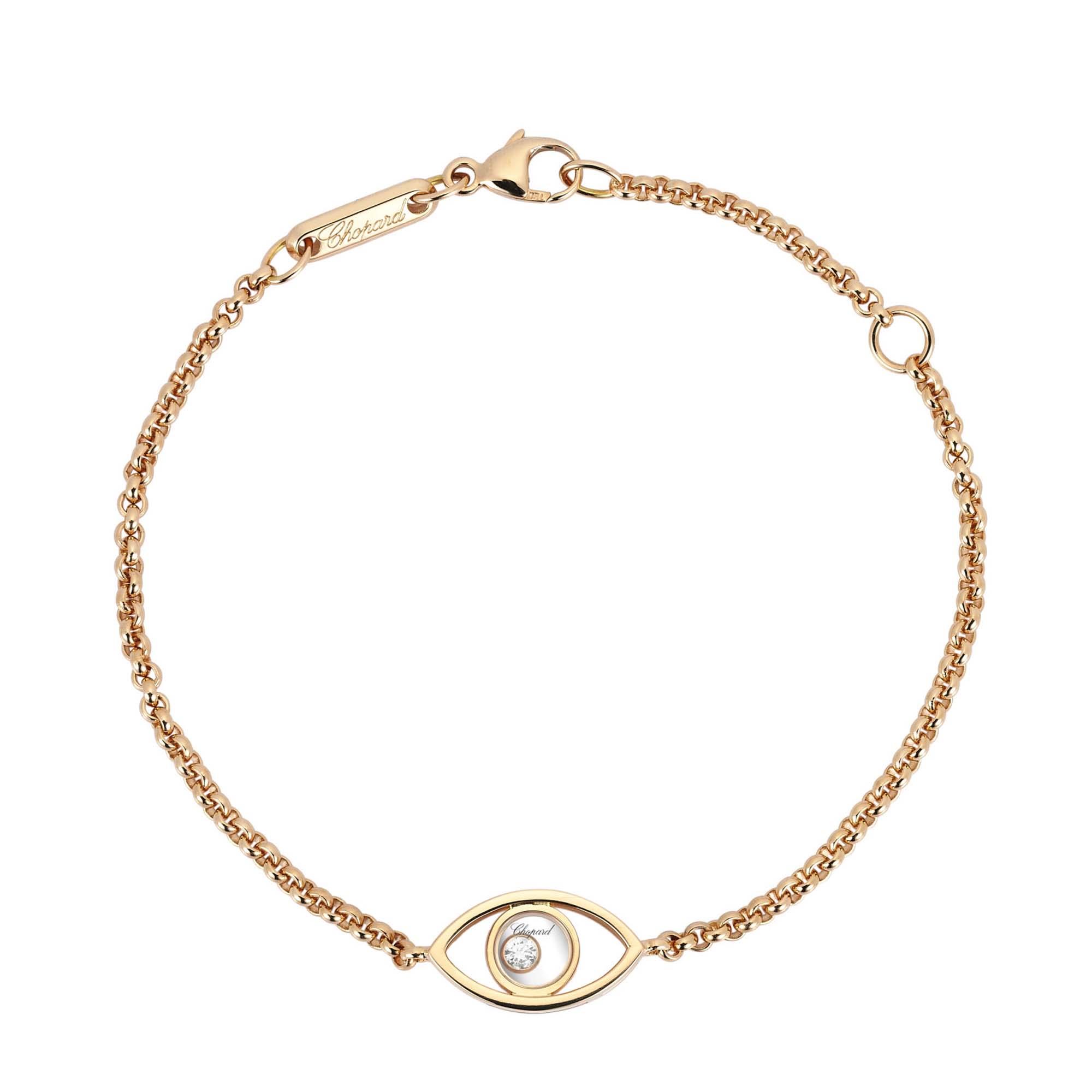 Chopard 18k Rose Gold Diamond Happy Eye Bracelet