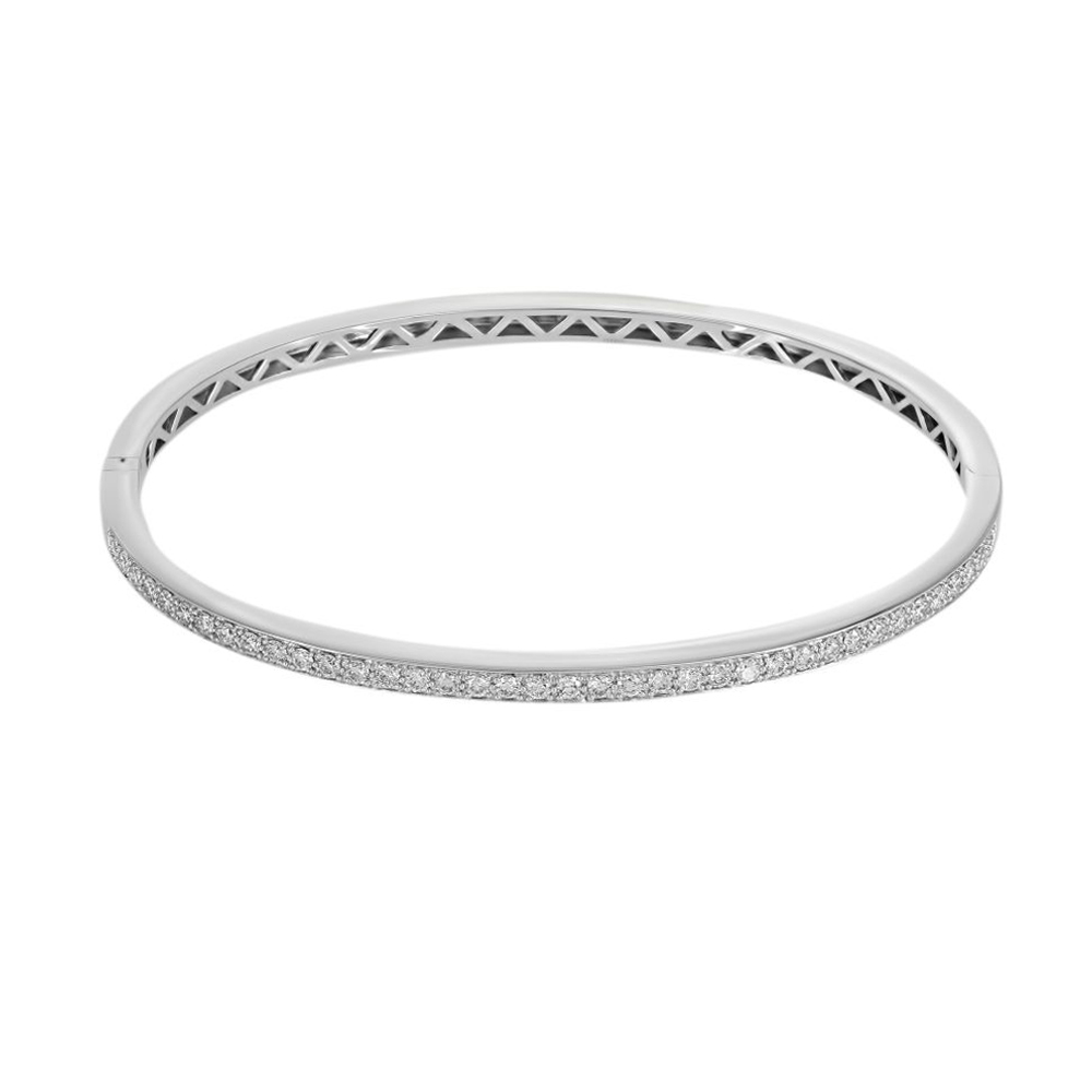 London Collection White Gold Channel Set Diamond Bangle Bracelet