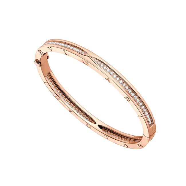 Bvlgari B.zero1 18k Rose Gold Diamond Bangle Bracelet