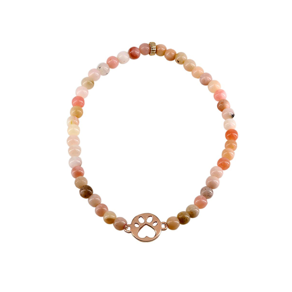 Our Cause for Paws 14k Rose Gold Opal Bead Bracelet