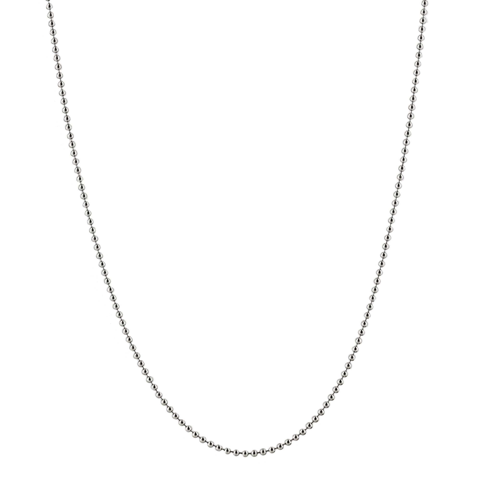 London Collection 14k White Gold Shiny Ball Chain 16"