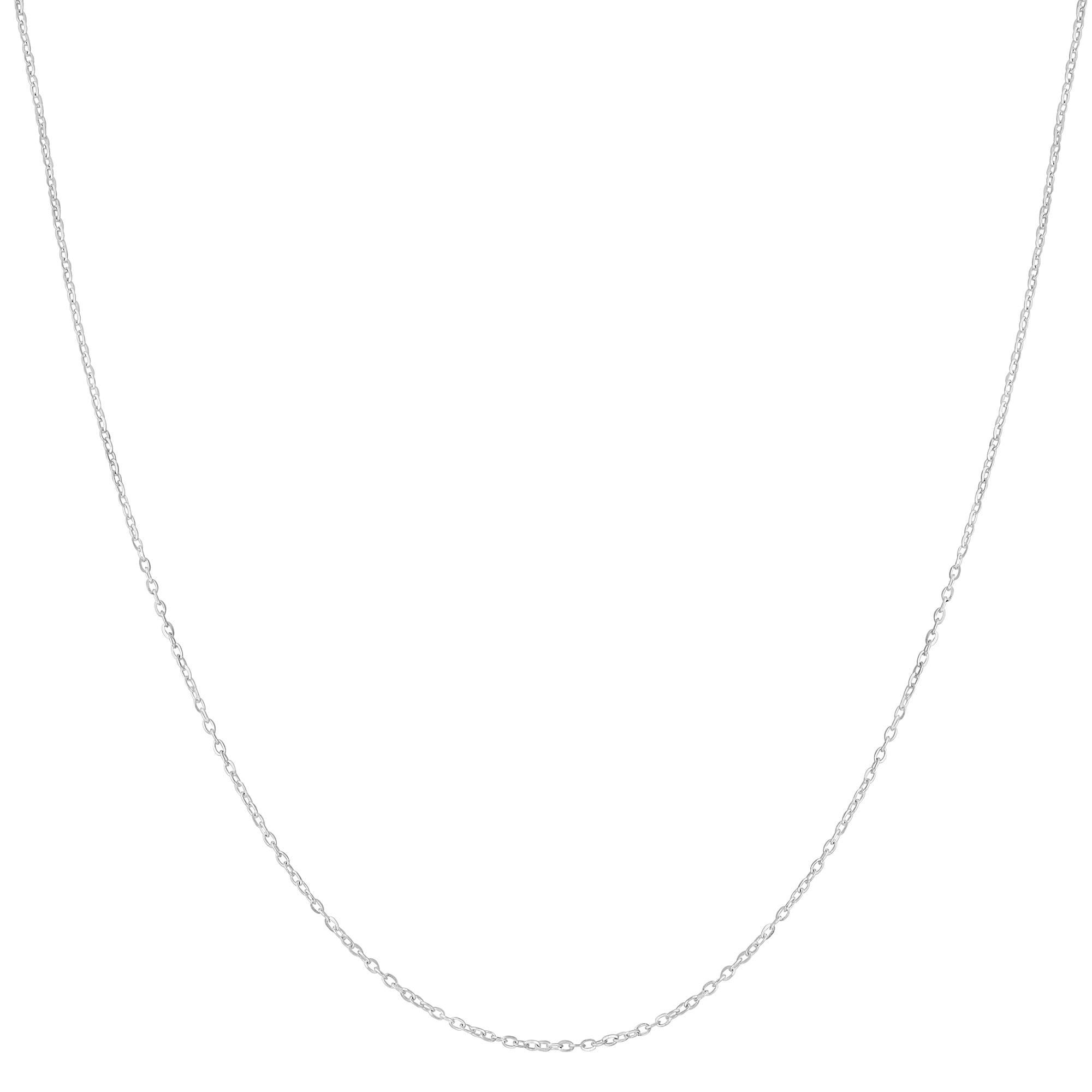 London Collection 14k White Gold Fine Cable Link Chain