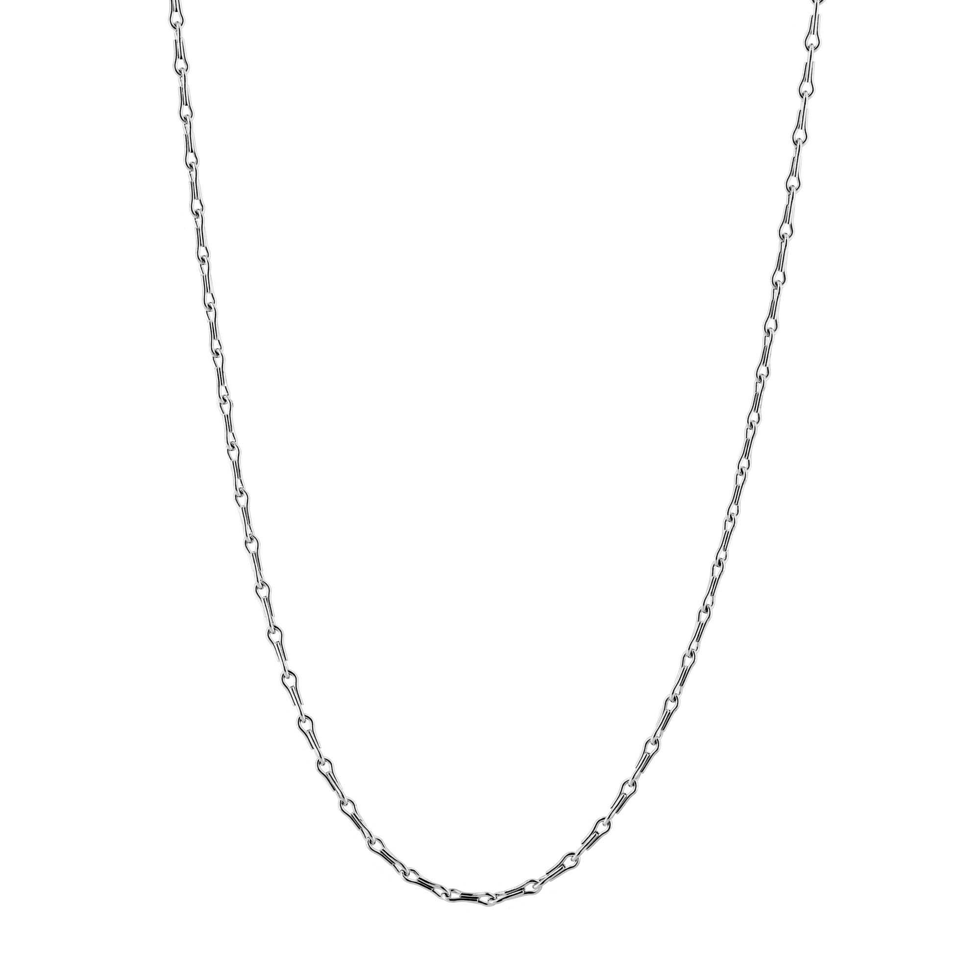 London Collection 14k White Gold Small Pinsetta Link Chain