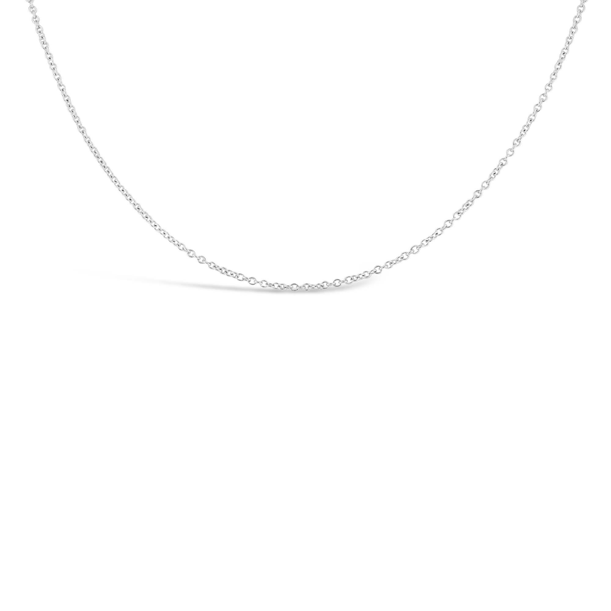 London Collection 14k White Gold 16 Inch Fine Cable Chain