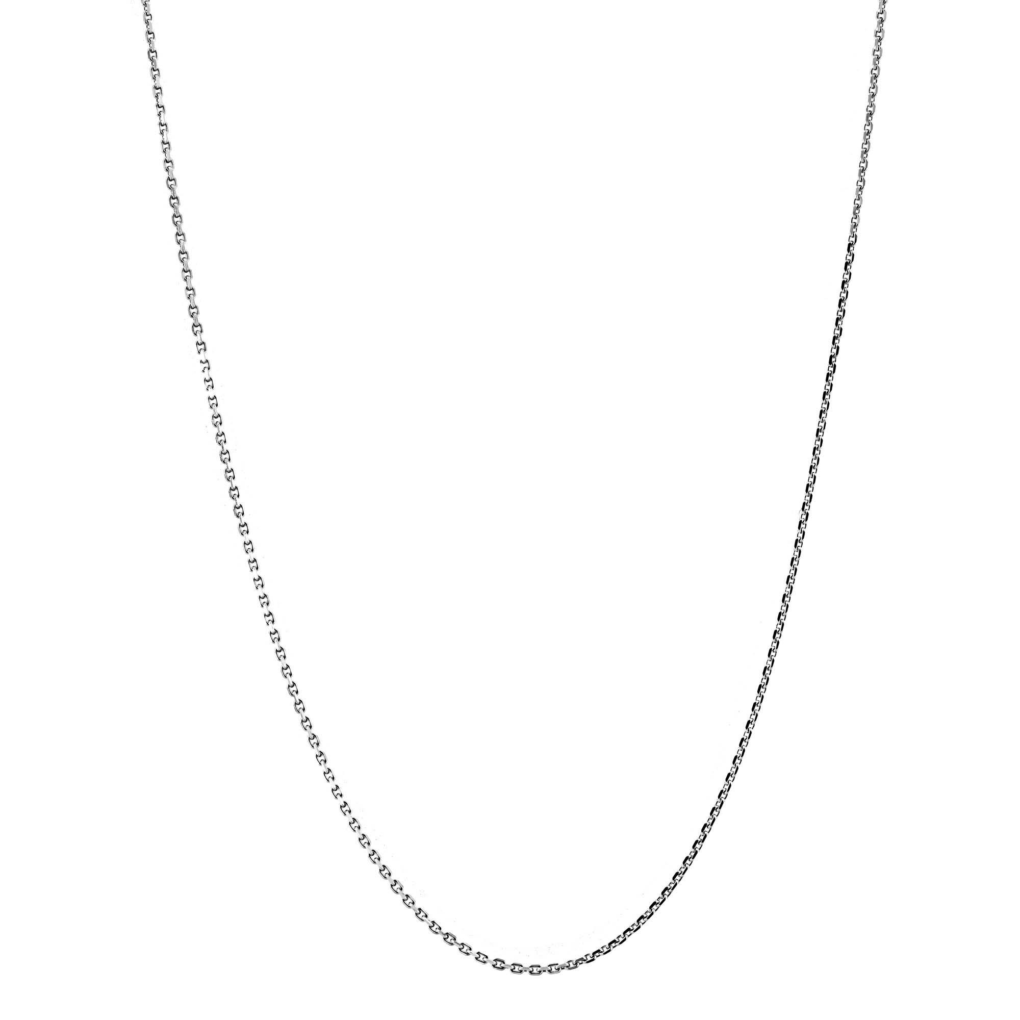 London Collection 14k White Gold 18" Diamond Cut Cable Chain