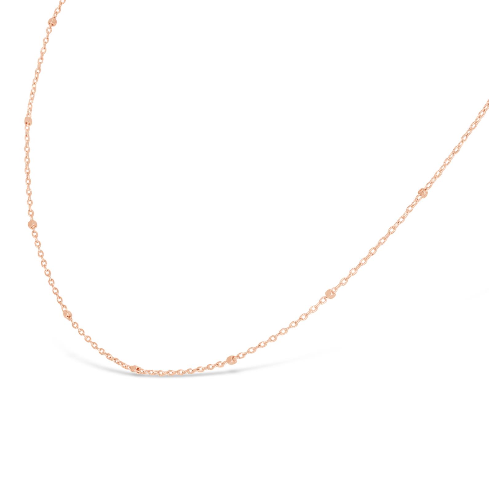 London Collection 14k Rose Gold 16" Cube Station Chain