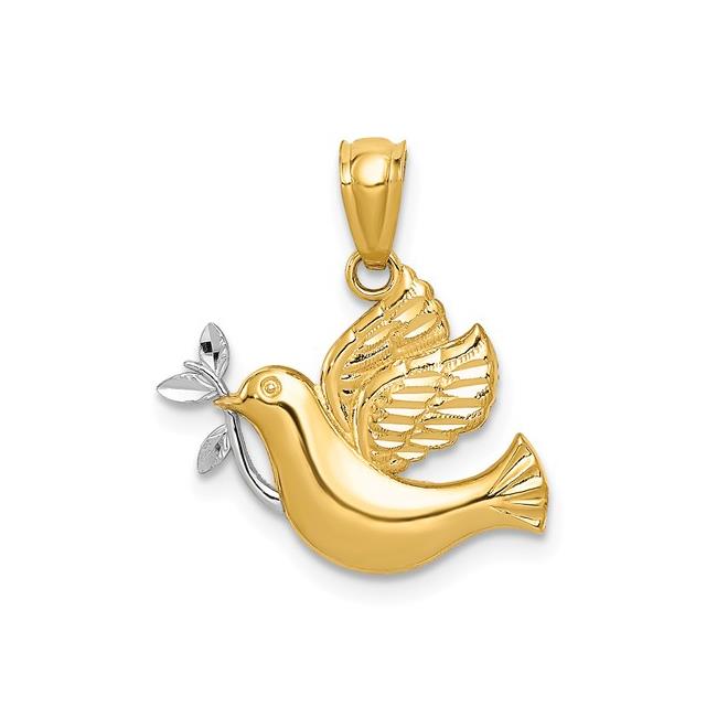 London Collection 14k Two Tone Peace Dove Charm