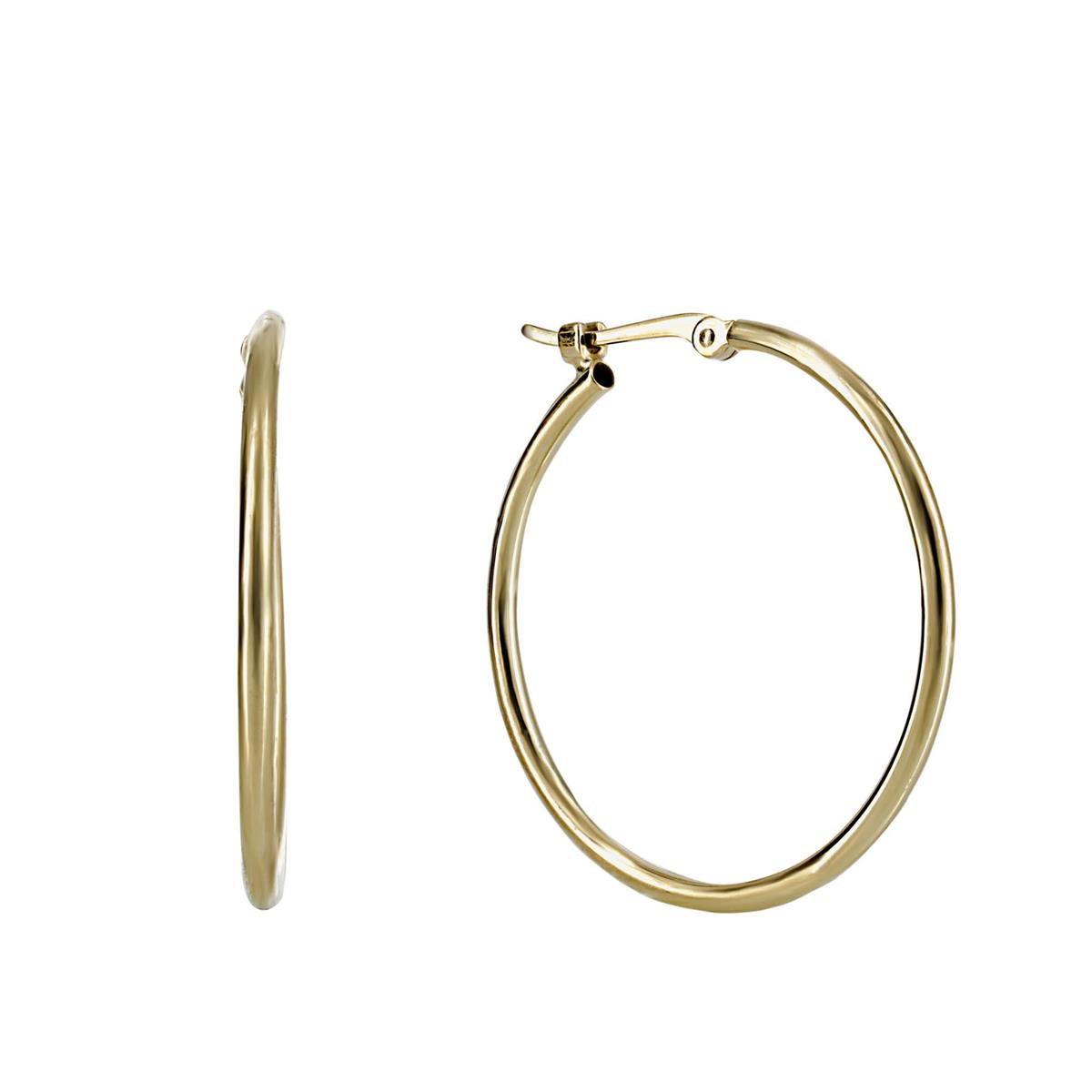 London Collection Yellow Gold Plain Hoops