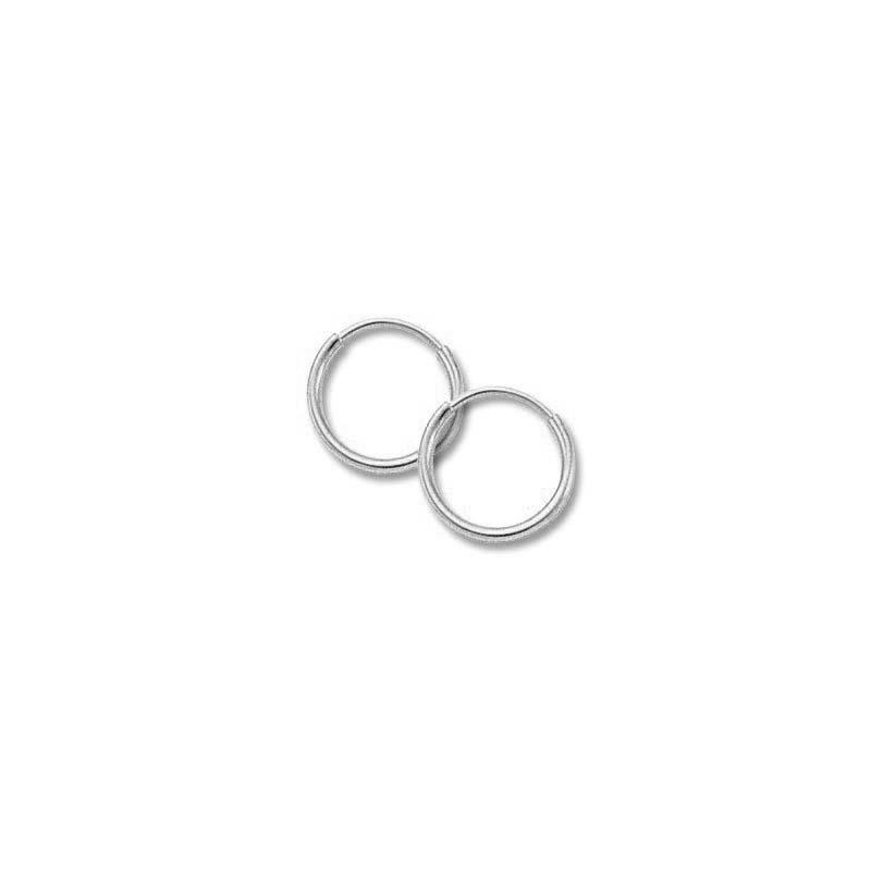 London Collection White Gold 12mm Hoop Earrings