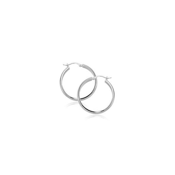 London Collection White Gold 18mm Hoop Earrings